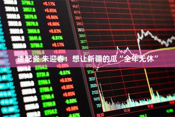 速配资 朱迎春：想让新疆的瓜“全年无休”