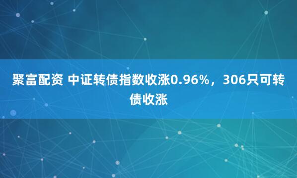 聚富配资 中证转债指数收涨0.96%，306只可转债收涨