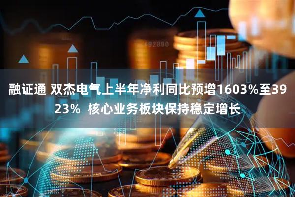融证通 双杰电气上半年净利同比预增1603%至3923%  核心业务板块保持稳定增长